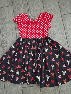 Charlie’s Project Kids Minnie Mouse Ice Cream Polka Dot Twirl Dress Size 5/6